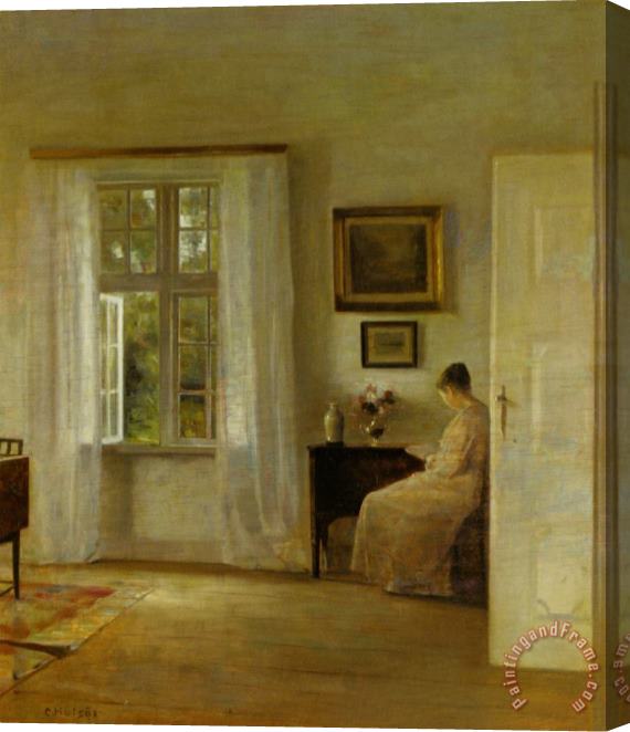 Carl Vilhelm Holsoe Laesende Kvinde Stretched Canvas Print / Canvas Art