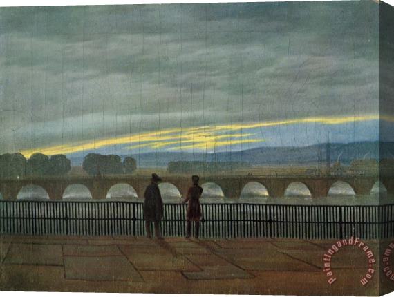 Caspar David Friedrich August Bridge in Dresden Stretched Canvas Print / Canvas Art