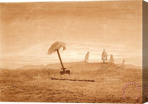 Caspar David Friedrich Landscape with Graves, C. 1835 1837 Stretched Canvas Print / Canvas Art