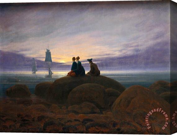 Caspar David Friedrich Moonrise by The Sea Stretched Canvas Print / Canvas Art