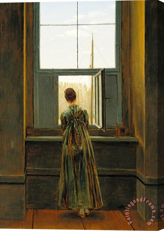Caspar David Friedrich Woman at a Window Stretched Canvas Print / Canvas Art