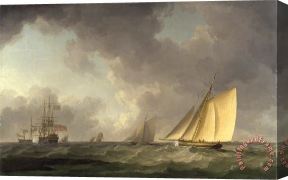 Charles Brooking Cutter Close Hauled in a Fresh Breeze, with Other Shipping Stretched Canvas Painting / Canvas Art
