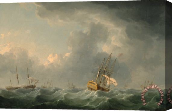 Charles Brooking English Ships Running Before a Gale Stretched Canvas Painting / Canvas Art