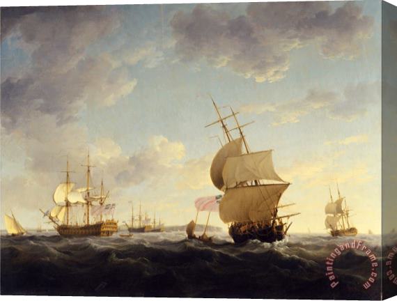 Charles Brooking Shipping in The English Channel Stretched Canvas Print / Canvas Art