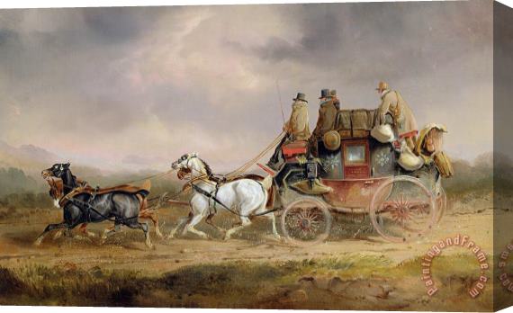 Charles Cooper Henderson Mail Coaches on the Road - The Louth-London Royal Mail Progressing at Speed Stretched Canvas Print / Canvas Art