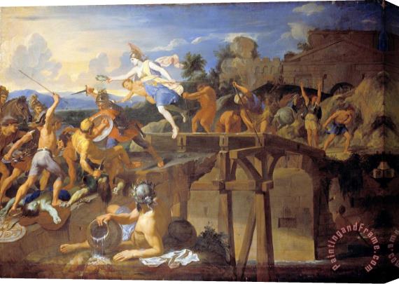 Charles Le Brun Horatius Cocles Defending The Bridge Stretched Canvas Print / Canvas Art