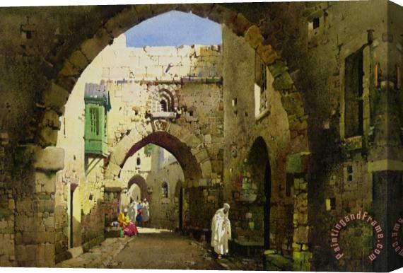 Charles Leaver A Street in Jerusalem Stretched Canvas Print / Canvas Art