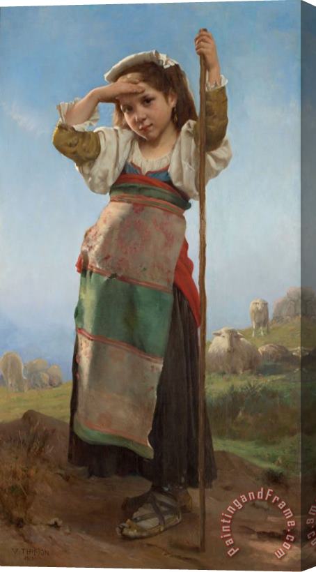 Charles Victor Thirion Young Shepherdess Stretched Canvas Print / Canvas Art