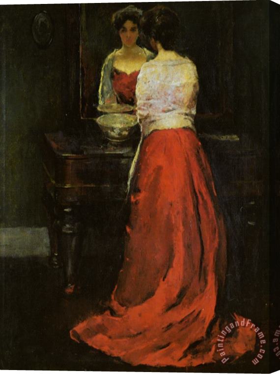 Charles Webster Hawthorne Lady in Red Stretched Canvas Painting / Canvas Art