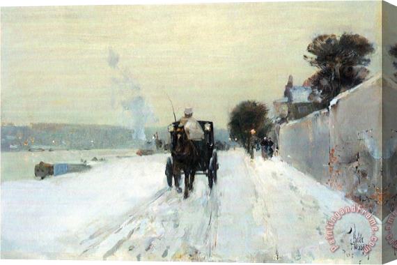 Childe Hassam Along The Seine Stretched Canvas Print / Canvas Art