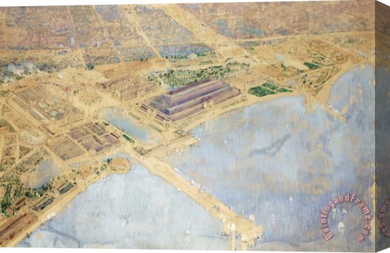 Childe Hassam Bird's Eye View of 1893 World's Columbian Exposition Grounds Stretched Canvas Print / Canvas Art