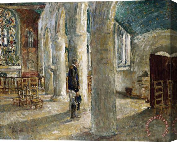 Childe Hassam Church Interior Brittany 1897 Stretched Canvas Print / Canvas Art