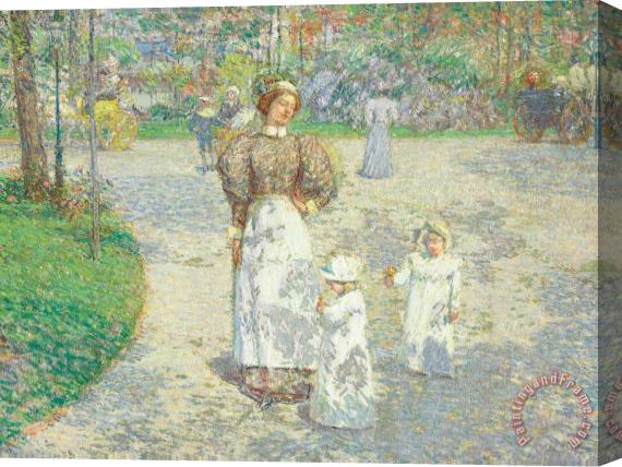 Childe Hassam Spring In Central Park Stretched Canvas Print / Canvas Art