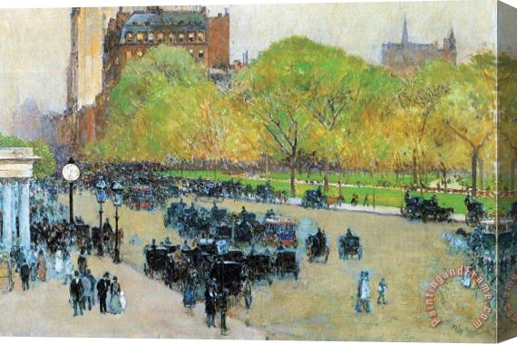 Childe Hassam Spring Morning in The Heart of Manhattan Stretched Canvas Print / Canvas Art