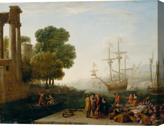 Claude Lorrain A Seaport at Sunset Stretched Canvas Print / Canvas Art