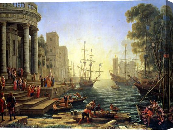 Claude Lorrain Seaport with the Embarkation of Saint Ursula Stretched Canvas Painting / Canvas Art