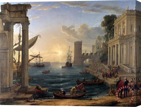 Claude Lorrain Seaport with The Embarkation of The Queen of Sheba Stretched Canvas Print / Canvas Art