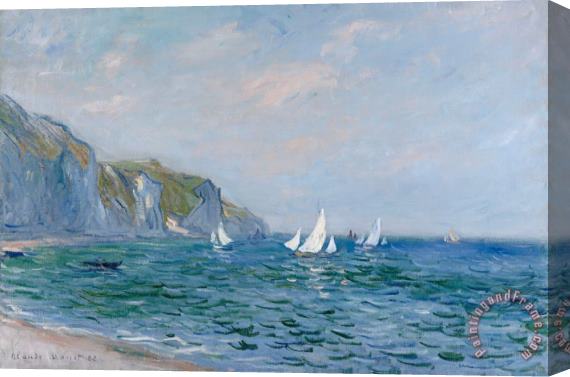 Claude Monet Cliffs and Sailboats at Pourville Stretched Canvas Painting / Canvas Art