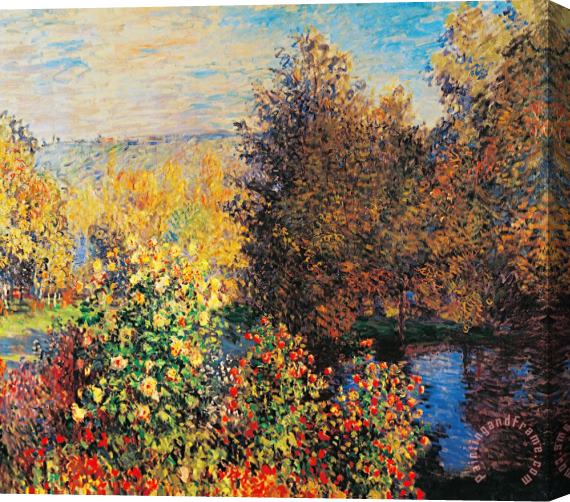 Claude Monet Corner Of Garden In Montgeron Stretched Canvas Painting / Canvas Art