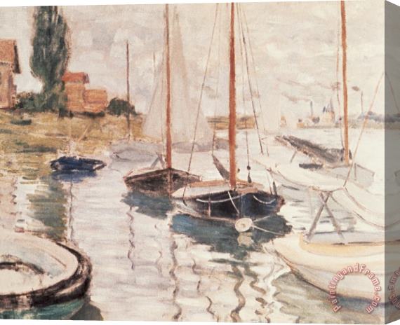 Claude Monet Sailboats on the Seine Stretched Canvas Painting / Canvas Art