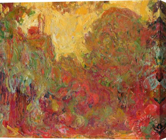 Claude Monet The House Seen From The Rose Garden Stretched Canvas Painting / Canvas Art