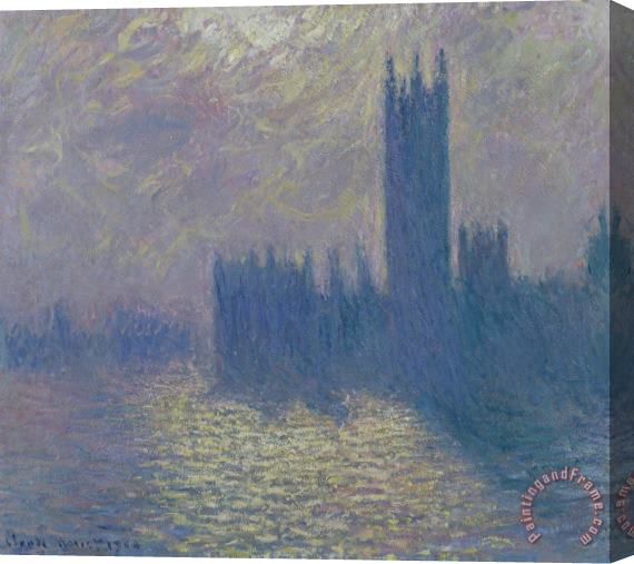 Claude Monet The Houses of Parliament Stormy Sky Stretched Canvas Print / Canvas Art
