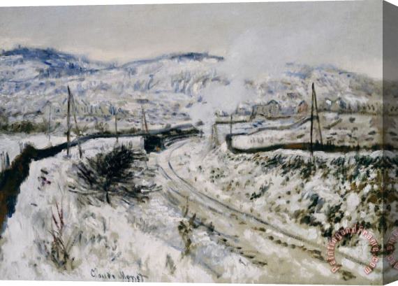 Claude Monet Train In The Snow At Argenteuil Stretched Canvas Painting / Canvas Art