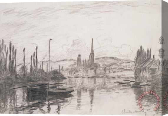 Claude Monet View Of Rouen Stretched Canvas Print / Canvas Art