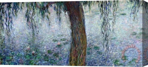 Claude Monet Waterlilies Morning With Weeping Willows Stretched Canvas Print / Canvas Art