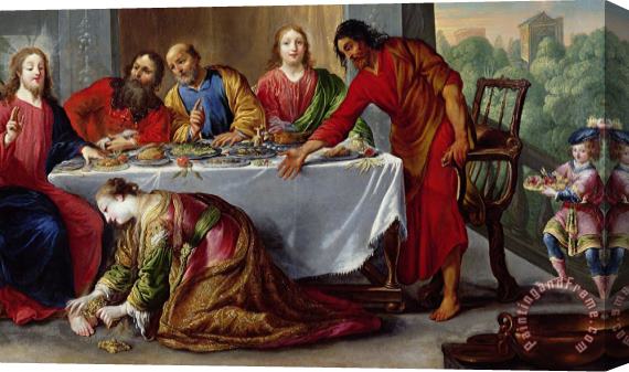 Claude Vignon Christ in the House of Simon the Pharisee Stretched Canvas Print / Canvas Art