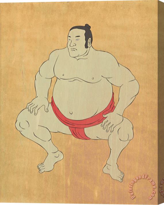 Collection 10 Japanese sumo wrestler Stretched Canvas Print / Canvas Art