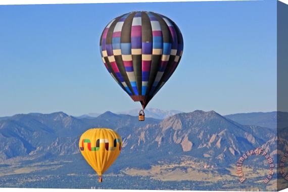 Collection 14 2 Balloons Flying Over the Flatirons Stretched Canvas Painting / Canvas Art