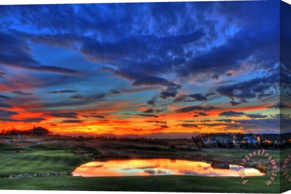 Collection 14 Sunset over The Golf Course Stretched Canvas Print / Canvas Art