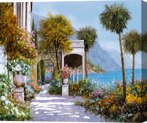 Collection 7 Lake Como-la passeggiata al lago Stretched Canvas Print / Canvas Art