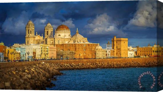 Collection Stormy Skies Over The Cathedral Cadiz Spain Stretched Canvas Painting / Canvas Art