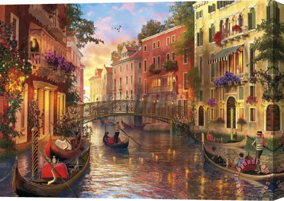 Collection Sunset in Venice Stretched Canvas Painting / Canvas Art