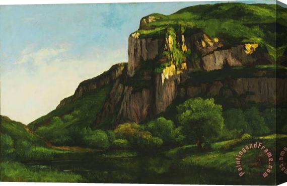 Courbet, Gustave Rocks at Mouthier Stretched Canvas Print / Canvas Art