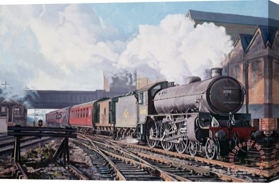 David Nolan A 'thompson' B1 Class Moving Empty Stock On A Cold February Morning Stretched Canvas Painting / Canvas Art