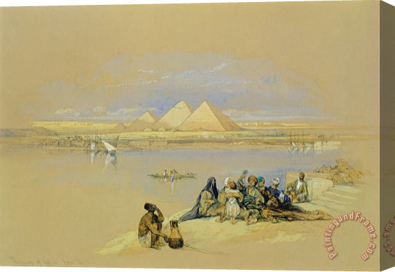 David Roberts The Pyramids at Giza near Cairo Stretched Canvas Painting / Canvas Art