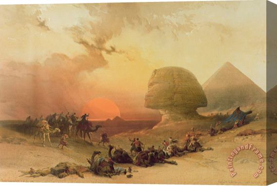 David Roberts The Sphinx at Giza Stretched Canvas Painting / Canvas Art