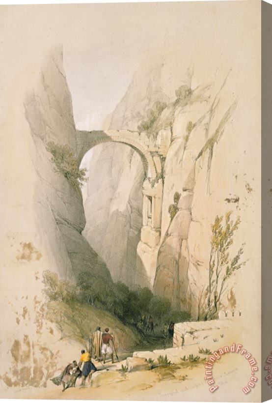 David Roberts Triumphal Arch Crossing The Ravine Leading To Petra Stretched Canvas Print / Canvas Art