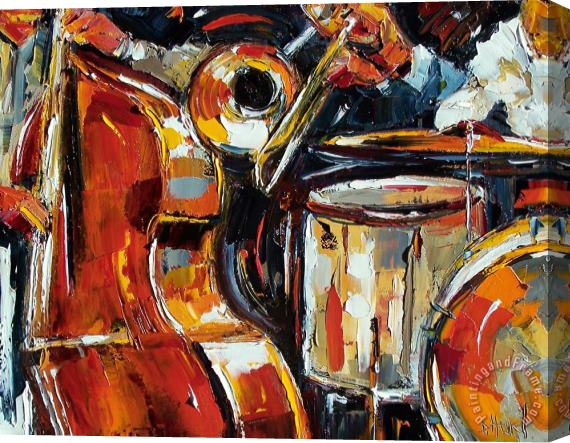 Debra Hurd Bone Bass and Drums Stretched Canvas Print / Canvas Art