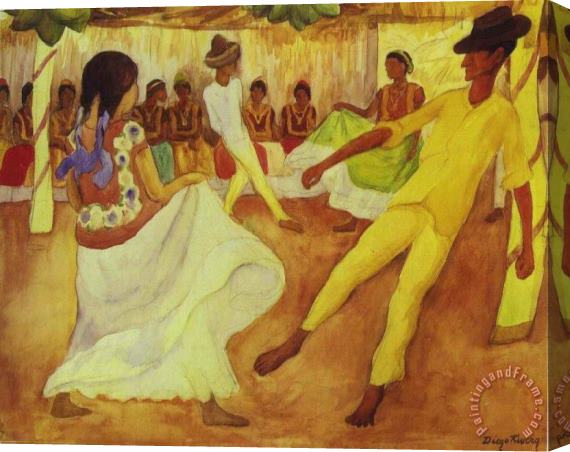Diego Rivera Baile En Tehauntepec Stretched Canvas Painting / Canvas Art