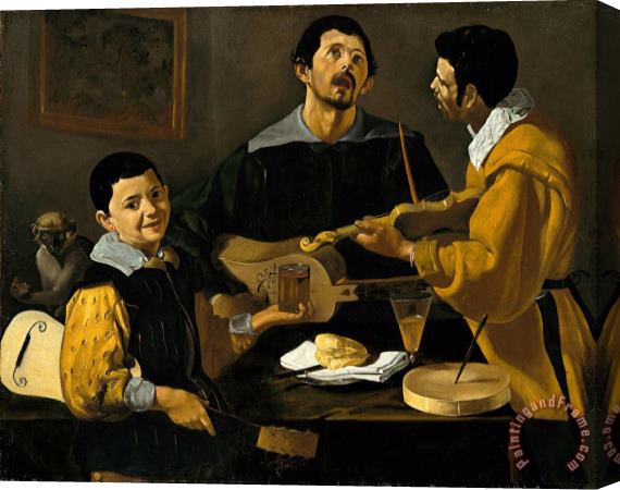 Diego Rodriguez de Silva y Velazquez The Three Musicians Stretched Canvas Painting / Canvas Art