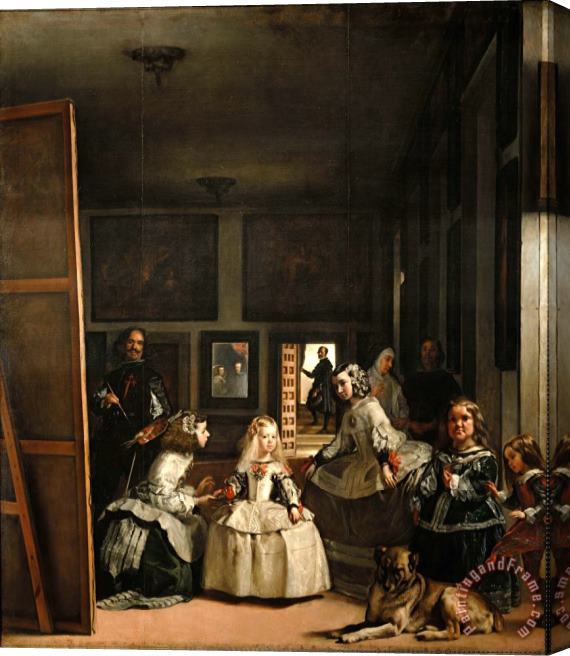 Diego Velazquez Las Meninas Detail of The Lower Half Depicting The Family of Philip Iv of Spain 1656 Stretched Canvas Painting / Canvas Art