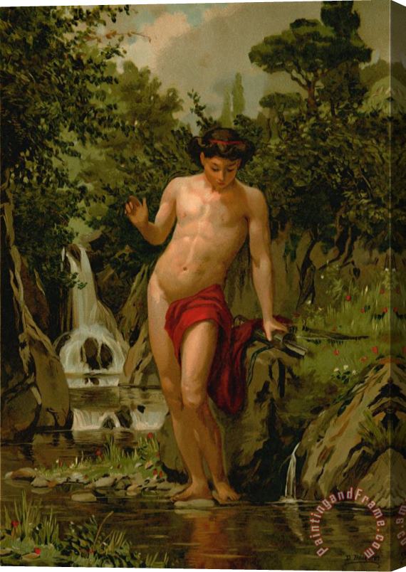 Dionisio Baixeras-Verdaguer Narcissus in love with his own reflection Stretched Canvas Print / Canvas Art