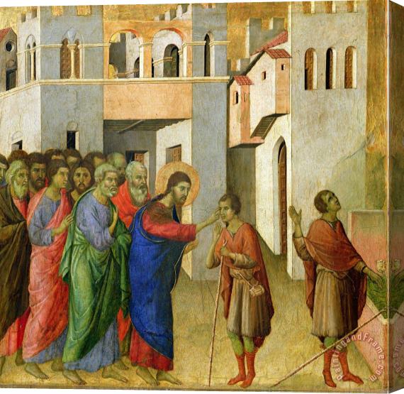 Duccio di Buoninsegna Jesus Opens the Eyes of a Man Born Blind Stretched Canvas Print / Canvas Art