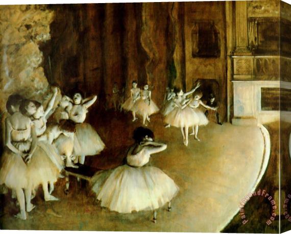 Edgar Degas Ballet Rehearsal on Stage Stretched Canvas Painting / Canvas Art