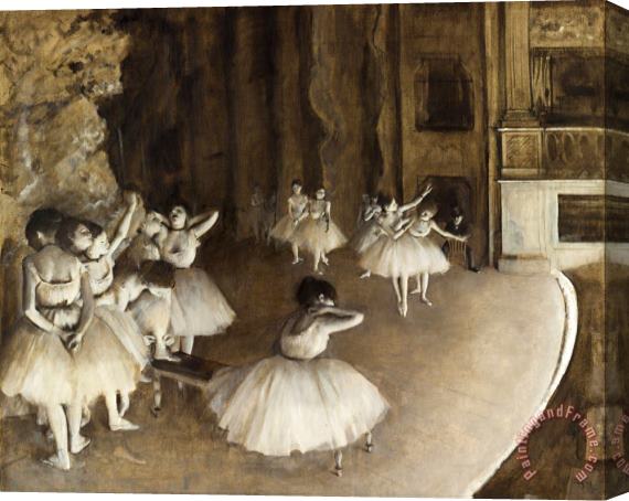 Edgar Degas Ballet Rehearsal on Stage Stretched Canvas Print / Canvas Art