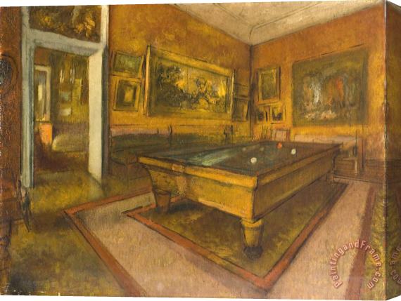 Edgar Degas Billiard Room at Menil Hubert Stretched Canvas Painting / Canvas Art